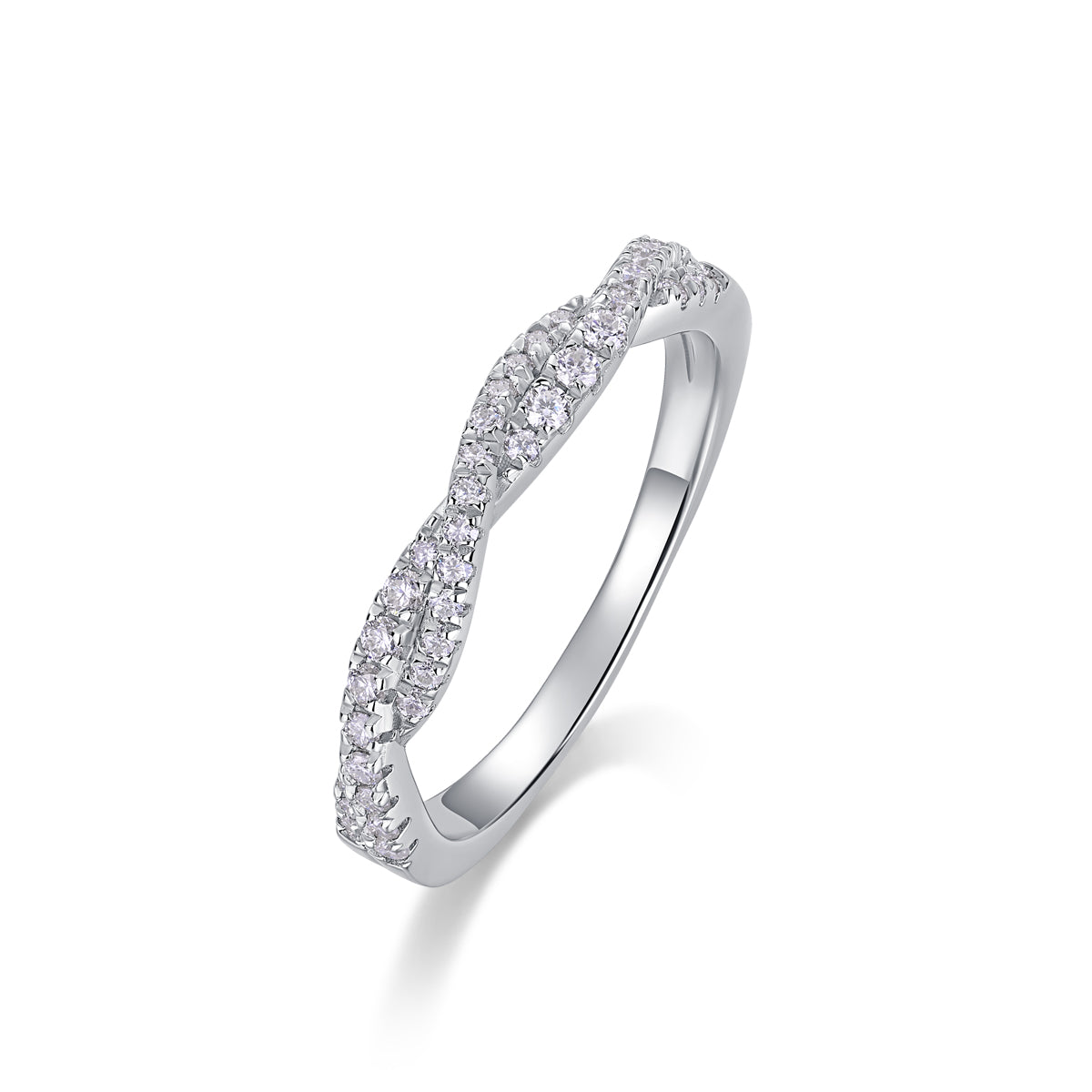 Half Karat Infinity Design White Moissanite Band