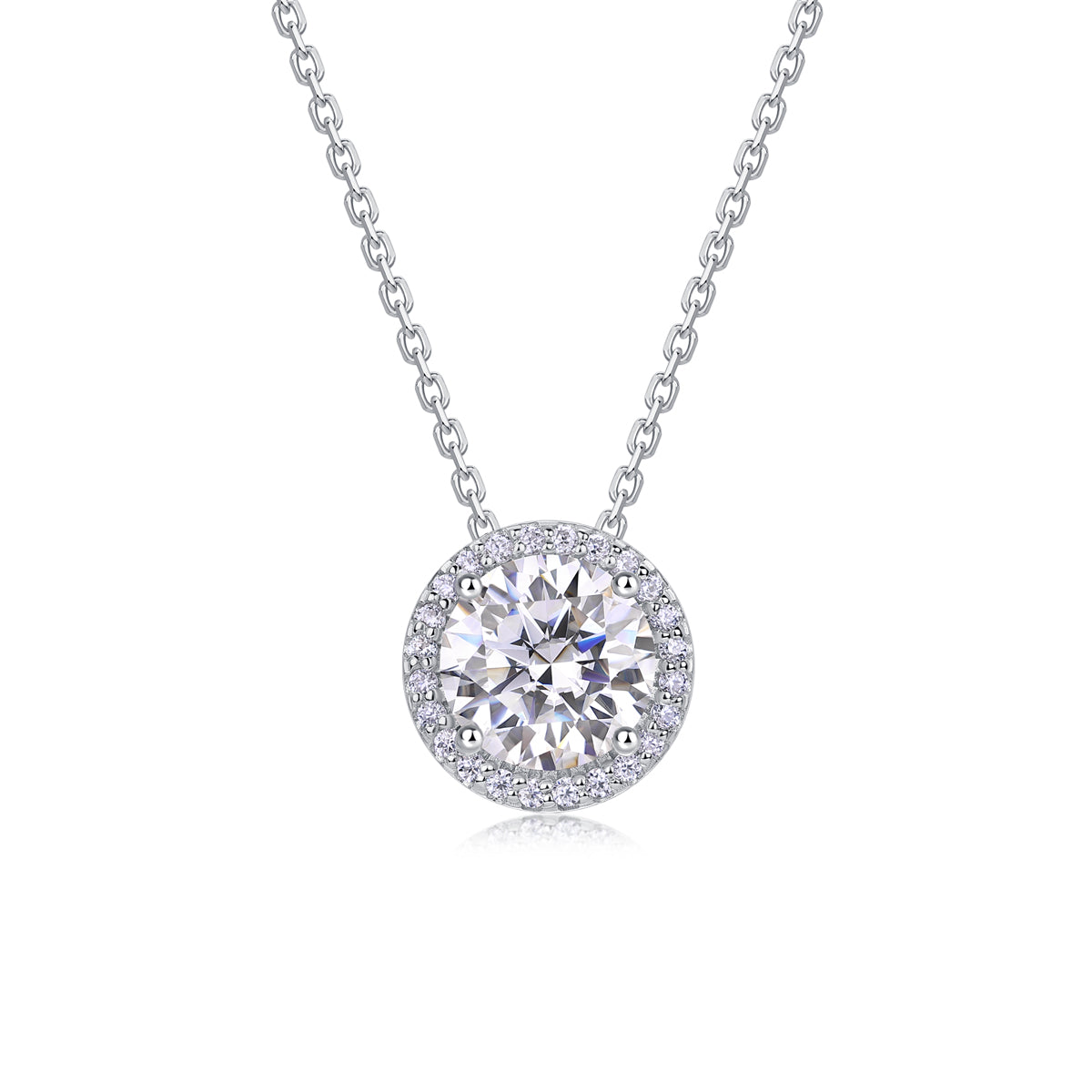 WHITE MOISSANITE PENDANT WITH HIDDEN BAIL