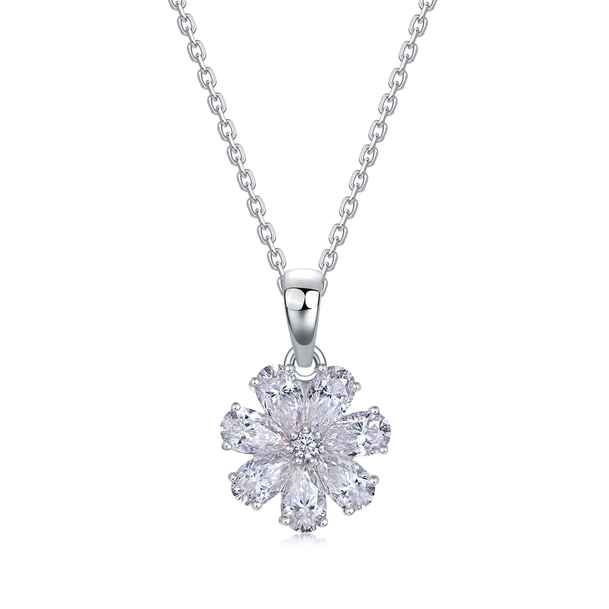 WHITE MOISSANITE FLOWER