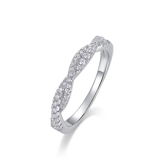 Half Karat Infinity Design White Moissanite Band