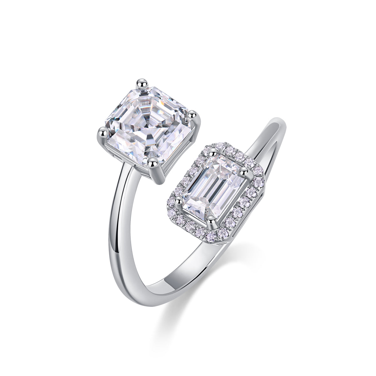 TWO-STONE MOISSANITE FASHION RING