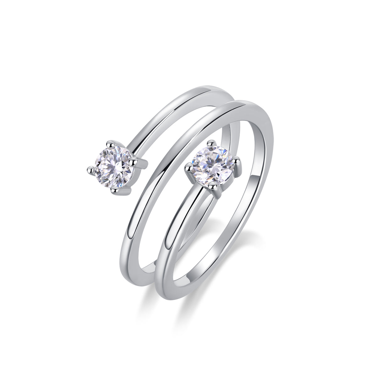 TW0-STONE MOISSANITE FASHION RING