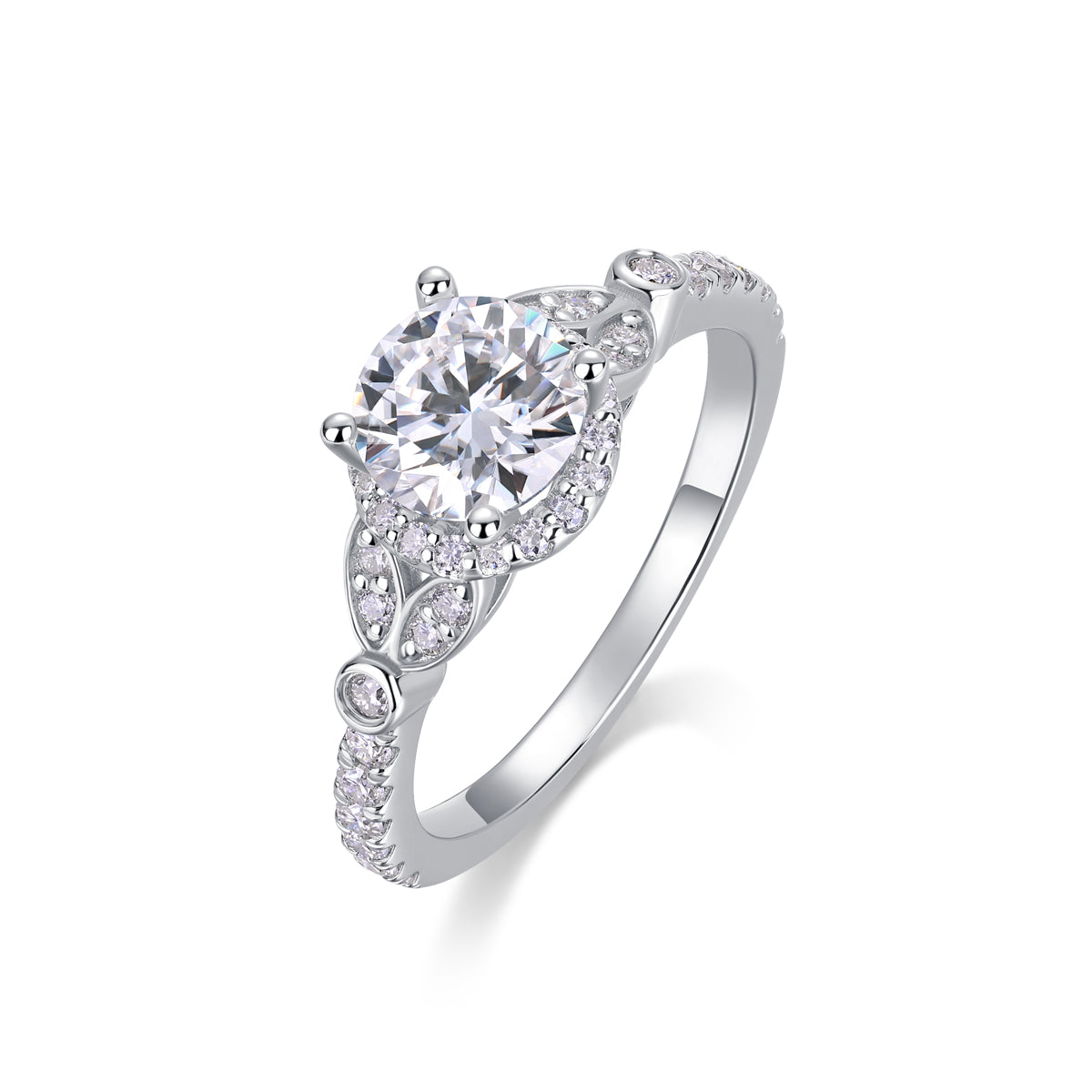 WHITE MOISSANITE ENGAGEMENT RING