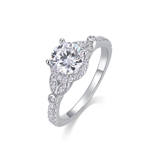 WHITE MOISSANITE ENGAGEMENT RING