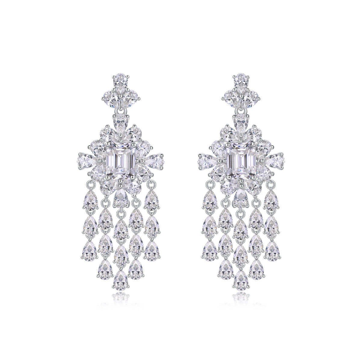 WHITE MOISSANITE DESIGNER EARRINGS