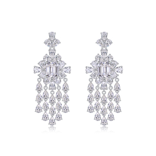 WHITE MOISSANITE DESIGNER EARRINGS